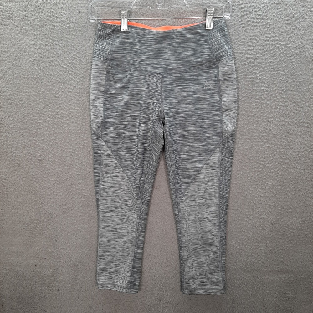 RBX Leggings Womens Medium Gray Capri Length Jogging Running Gym Athleisure Yoga